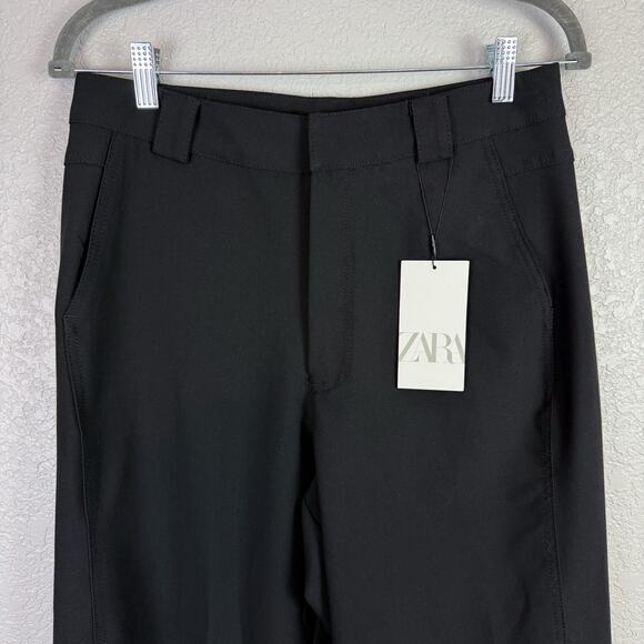 Zara NWT Wide Leg High Rise Black Trouser Pants M - Office, Casual, Versatile - Picture 4 of 12